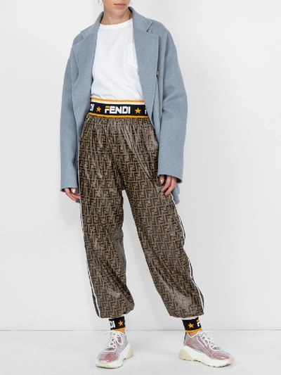 Shop Fendi Logo Print Track Pants