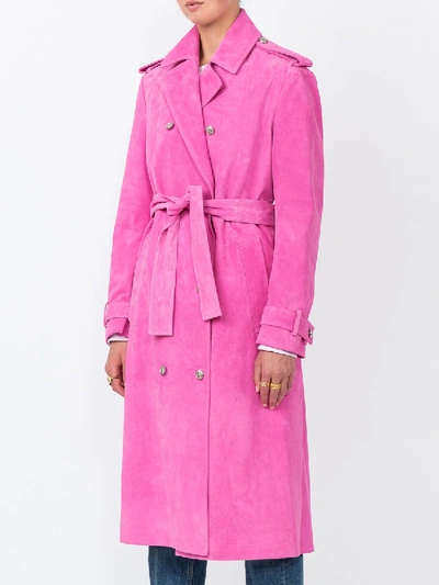 Shop Calvin Klein 205w39nyc Suede Trench Coat