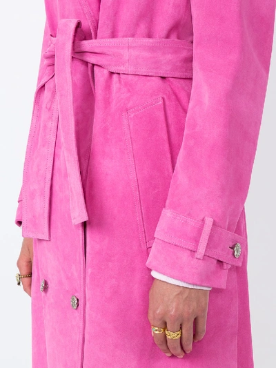 Shop Calvin Klein 205w39nyc Suede Trench Coat