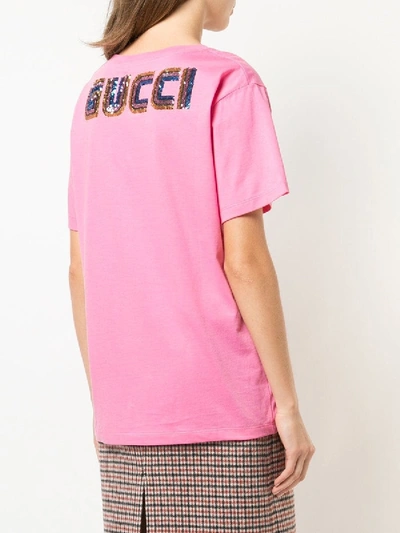 Shop Gucci Graphic T-shirt In Pink
