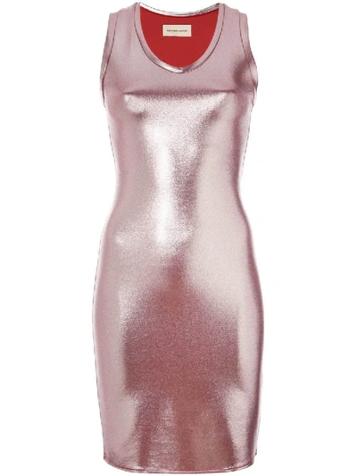 Shop Alexandre Vauthier Metallic Dress Pink