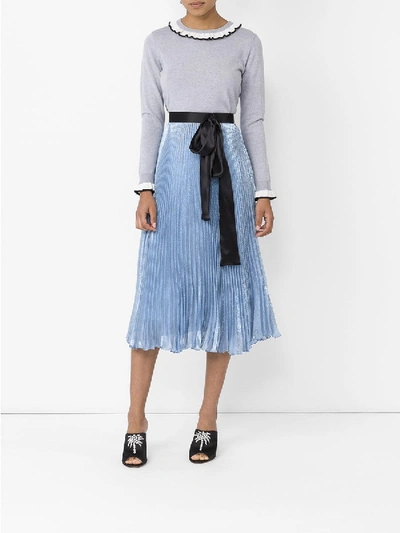 Shop Christopher Kane Lame Skirt With Bow