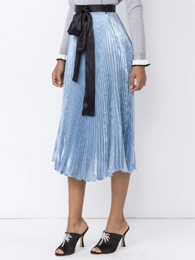Shop Christopher Kane Lame Skirt With Bow