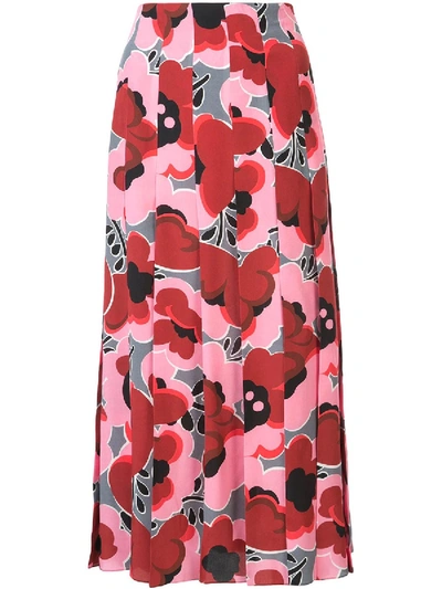 Shop Gucci Pleated Skirt In Pink