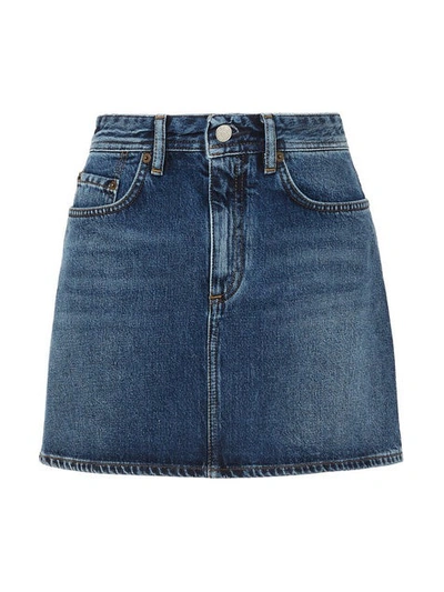 Shop Acne Studios Mini Denim Skirt In Blue