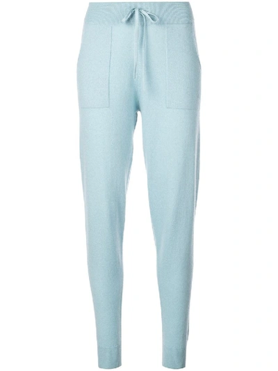 Shop Alexandra Golovanoff Blue Paton Knitted Track Pants