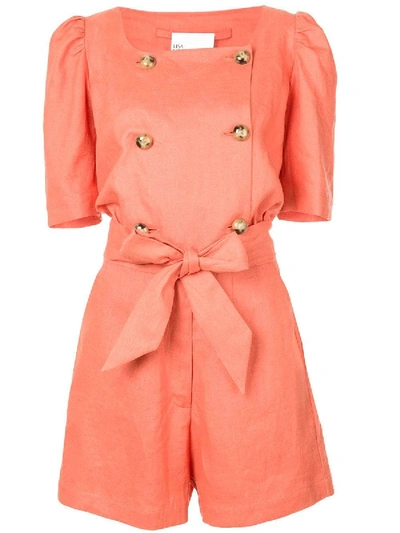 Shop Lisa Marie Fernandez Diana Playsuit In Orange