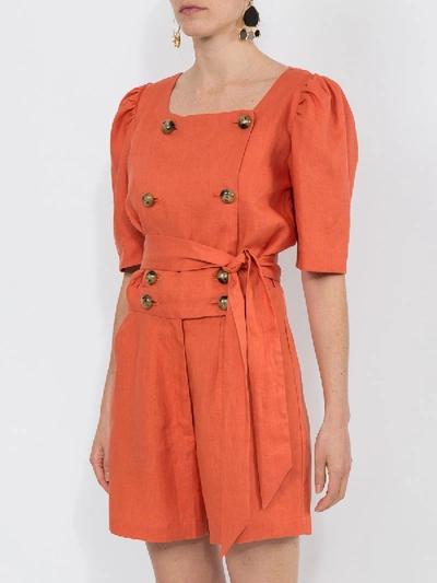 Shop Lisa Marie Fernandez Diana Playsuit In Orange