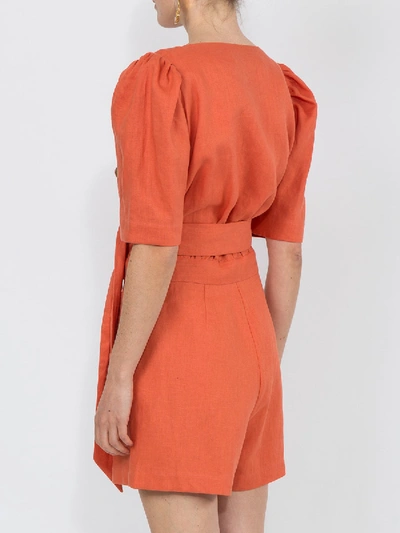 Shop Lisa Marie Fernandez Diana Playsuit In Orange