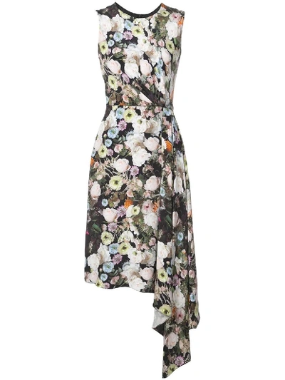 Shop Adam Lippes Floral Print Midi Dress In Multicolor