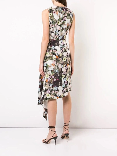 Shop Adam Lippes Floral Print Midi Dress In Multicolor