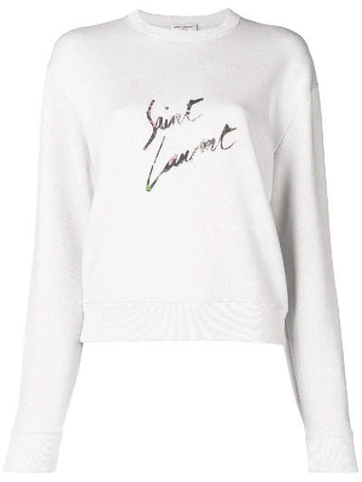 Shop Saint Laurent Graphic Logo Sweatshirt