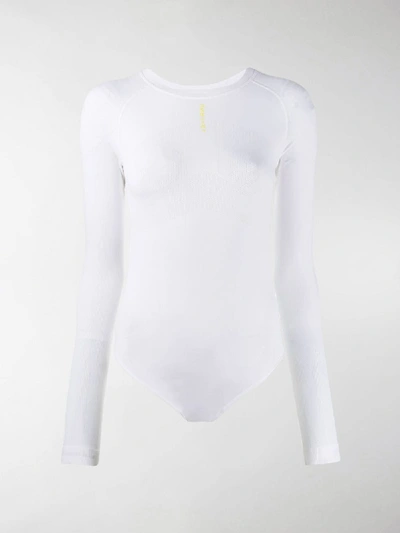 Shop Ben Taverniti Unravel Project Long Sleeve Bodysuit In White