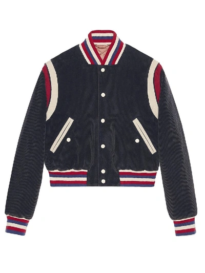 Shop Gucci Embroidered Corduroy Jacket