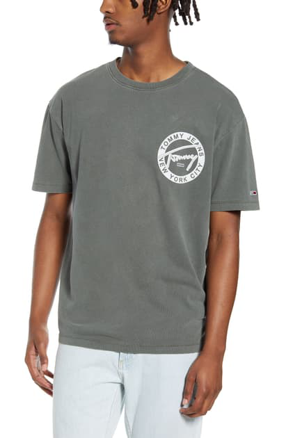 Tommy Jeans Tjm Washed Logo Oversize T-shirt In Olive Night | ModeSens