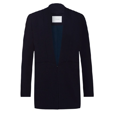 Shop Ivy & Oak Shawl Collar Blazer In Navy Blue