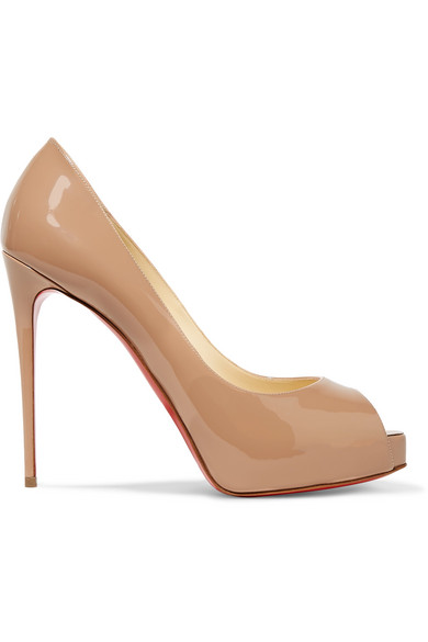 Christian Louboutin Women's New Very Privé Peep-toe Patent Leather Pumps In  Beige | ModeSens