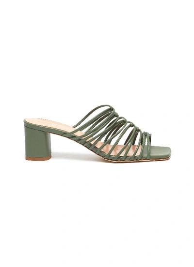 Shop Aeyde 'pearl' Strappy Leather Sandals In Sea Foam