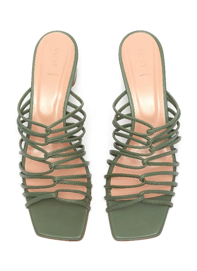 Shop Aeyde 'pearl' Strappy Leather Sandals In Sea Foam