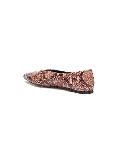 Shop Aeyde 'moa' Choked-up Snake Embossed Leather Flats