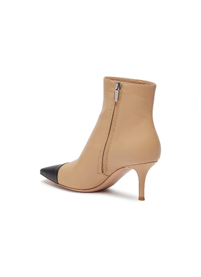 Shop Gianvito Rossi 'lucy' Contrast Toecap Leather Ankle Boots