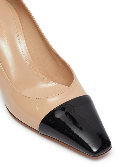 Shop Gianvito Rossi 'lucy' Contrast Toecap Patent Leather Pumps