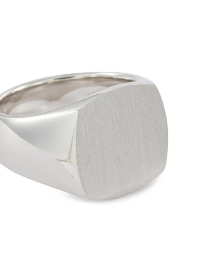 Shop Tom Wood 'cushion Satin' Silver Signet Ring – Size 56