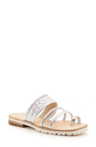 Shop Botkier Maje Strappy Toe Loop Sandal In Silver Leather