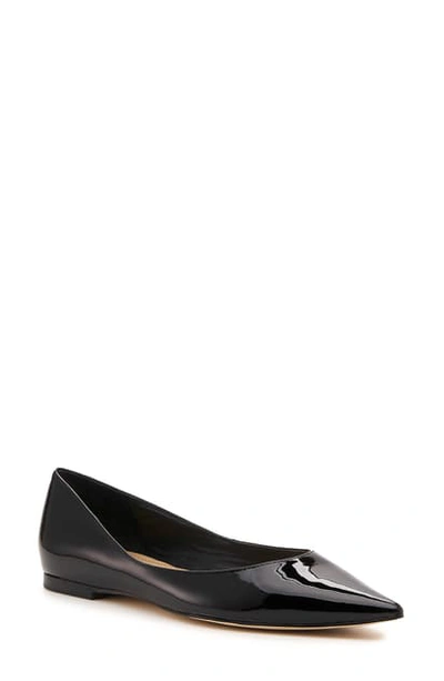Shop Botkier Annika Pointy Toe Flat In Black Patent Leather