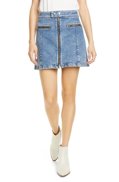 Shop Rag & Bone Isabel Denim Miniskirt In Laurel Blu