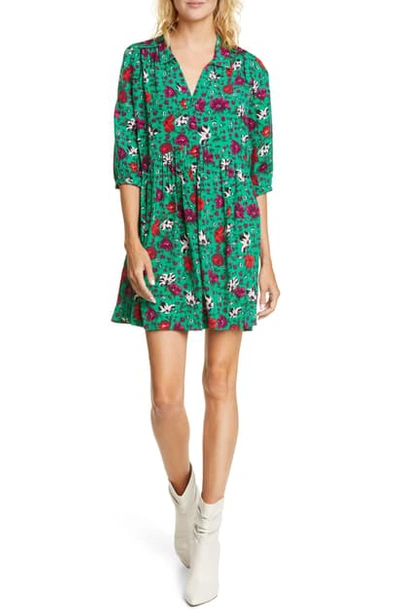 Shop Ba&sh Pascou Floral Babydoll Dress In Vert