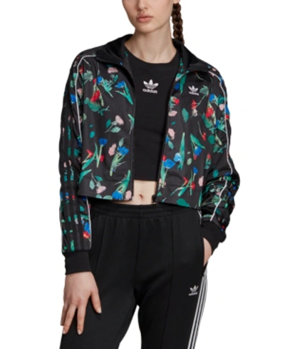 Shop Adidas Originals Bellista Cropped Track Jacket In Multicolor