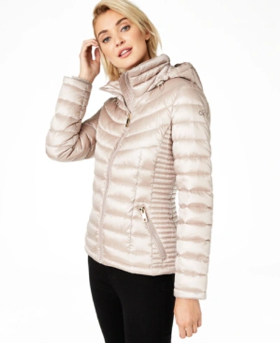 Calvin Klein Plus Size Hooded Packable Down Puffer Coat, Created Pearlized Cappucino ModeSens