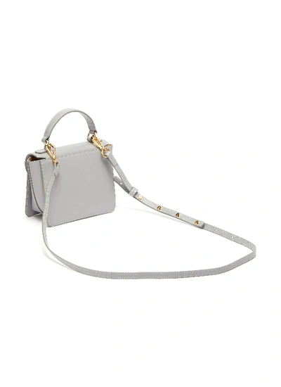 Shop Wandler 'luna' Mini Leather Top Handle Bag In Mouse