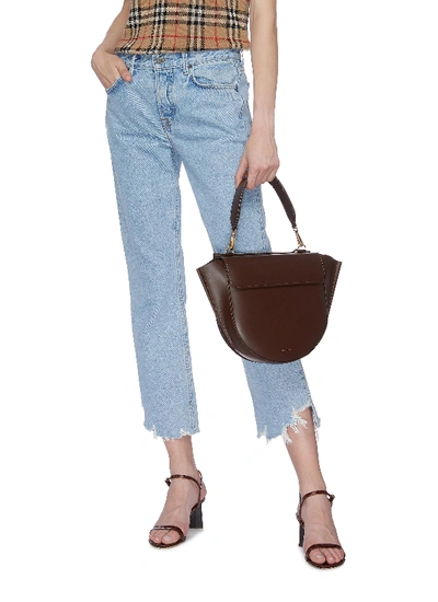 Shop Wandler 'hortensia' Medium Leather Shoulder Bag In Fudge