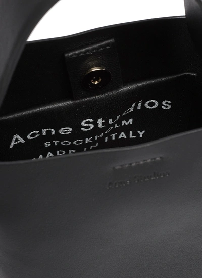 Shop Acne Studios 'musubi' Knot Side Micro Leather Shoulder Bag In Black