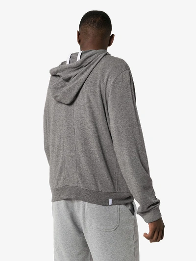 Shop Lot78 Zip-front Hooded Sweatshirt In Grey