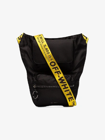 Shop Off-white Black Industrial Logo Strap Cross Body Bag