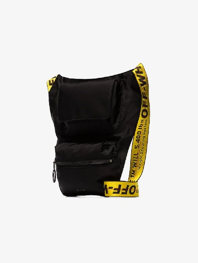 Shop Off-white Black Industrial Logo Strap Cross Body Bag