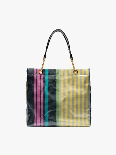 Shop Marni Multicoloured Striped Tote Bag In Yellow