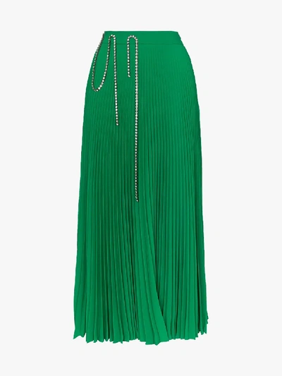 Shop Christopher Kane Squiggle Cupchain Pleated Skirt In Green