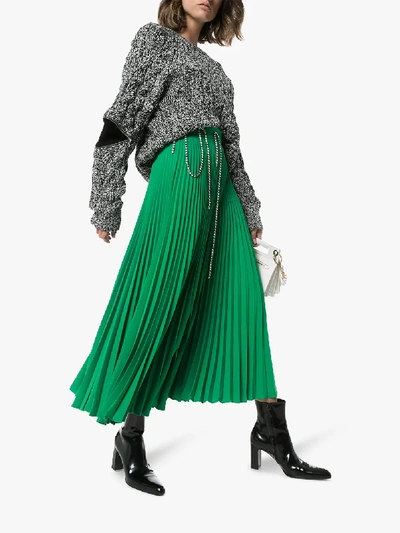 Shop Christopher Kane Squiggle Cupchain Pleated Skirt In Green