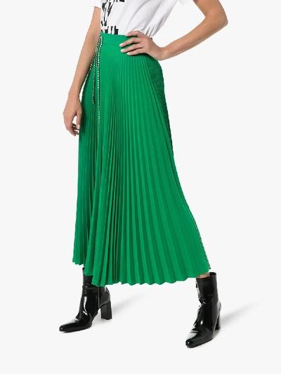 Shop Christopher Kane Squiggle Cupchain Pleated Skirt In Green