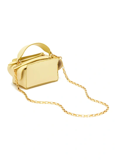 Shop Wandler 'yara' Mini Leather Top Handle Box Bag In Eggshell