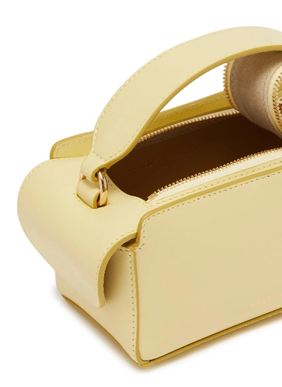 Shop Wandler 'yara' Mini Leather Top Handle Box Bag In Eggshell