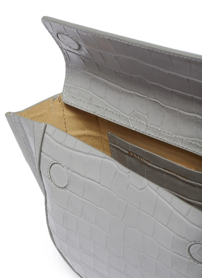Shop Wandler 'hortensia' Mini Croc Embossed Leather Shoulder Bag