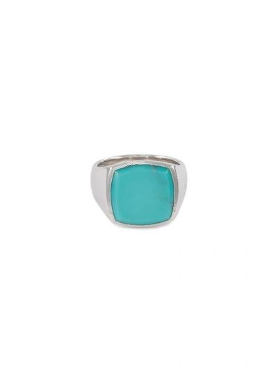 Shop Tom Wood 'cushion Turquoise' Silver Signet Ring – Size 58