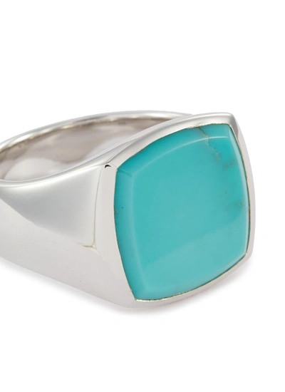 Shop Tom Wood 'cushion Turquoise' Silver Signet Ring – Size 58