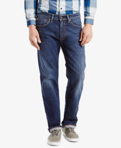Shop Levi's Men's 505 Regular Fit Straight Jeans In Hawker Stretch - Waterless