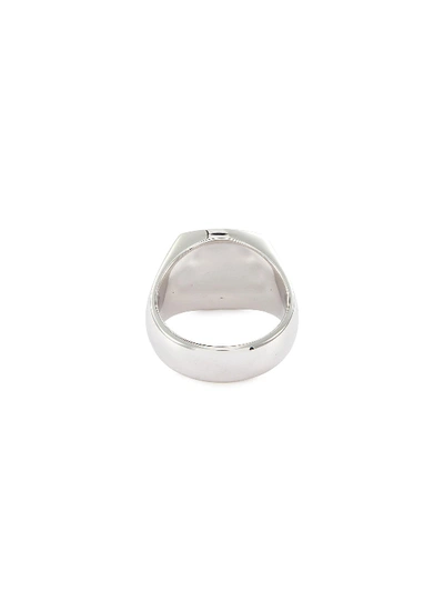Shop Tom Wood 'cushion Onyx' Silver Signet Ring - Size 56 In Metallic